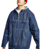 OEM Manufacturer Custom 100% Cotton Mens Half Zip Oversized Patchwork Denim Pullover Hoodie