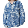 Oem Manufacturer Wholesale Denim Tie Dye Personality Plus Sizes Fashion Three Dimensional Pocket Jacket