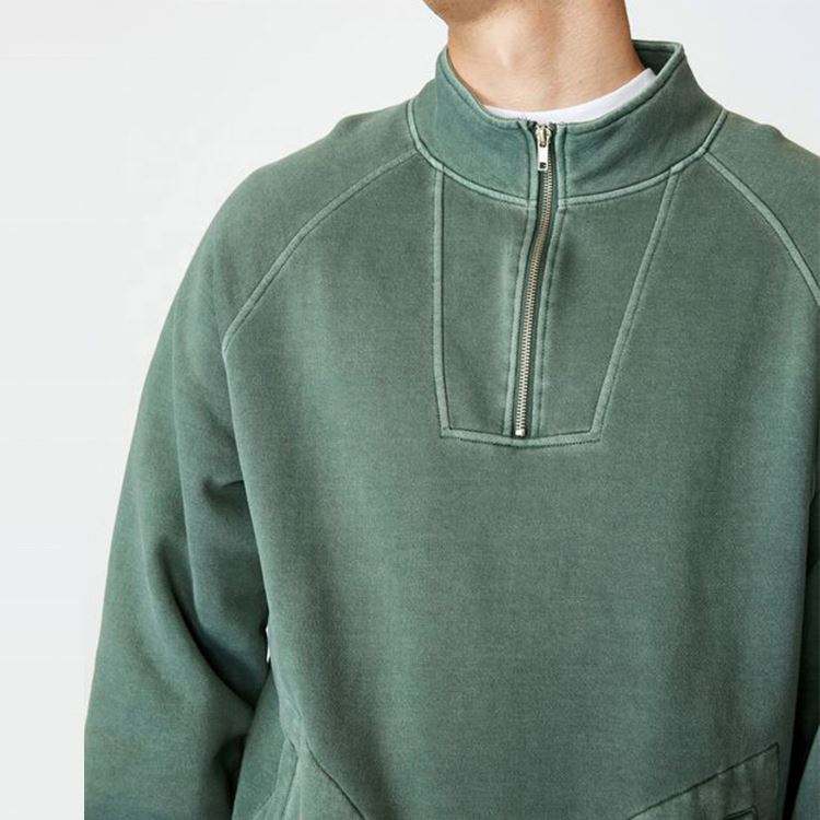 ຜູ້ຜະລິດ OEM Custom wholesale Men's Team Club Fleece 1/2 Zip Pullover Hoodie Quarter Zipper Sweatshirts