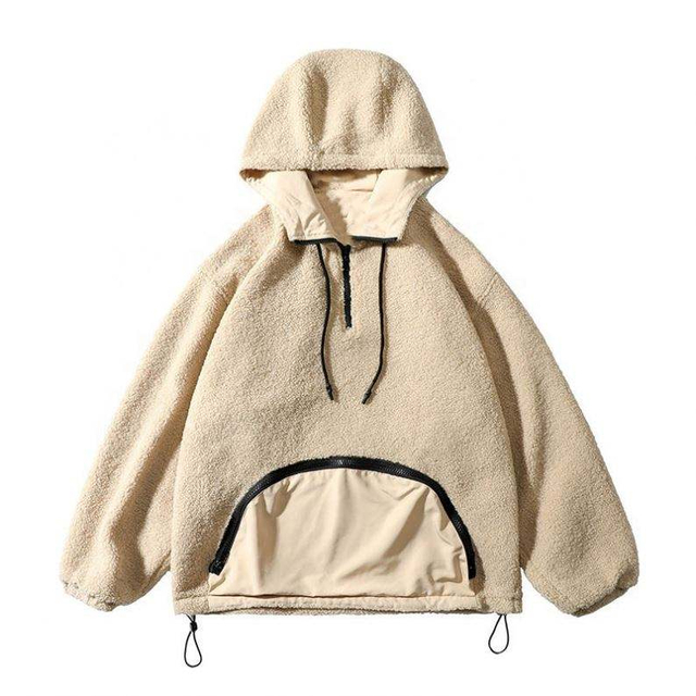 Oem Manufacturer Hoodie Customized Big Yards Men's Clothing Fashion Pocket Granular Fleece Pullover Jacket