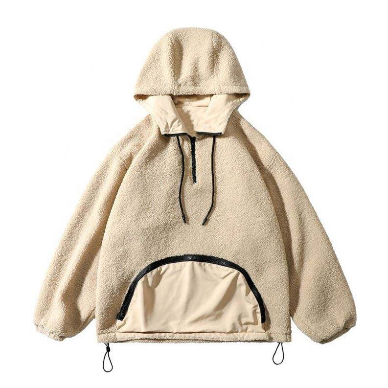 Oem Manufacturer Hoodie Customized Big Yards Men's Clothing Fashion Pocket Granular Fleece Pullover Jacket