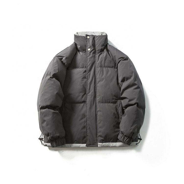 OEM Manufacturer Custom Men's Cotton Coat Retro Pure Color Simple Stand Collar Down Jacket