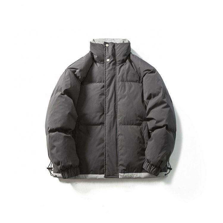 OEM Manufacturer Custom Men's Cotton Coat Retro Pure Color Simple Stand Collar Down Jacket