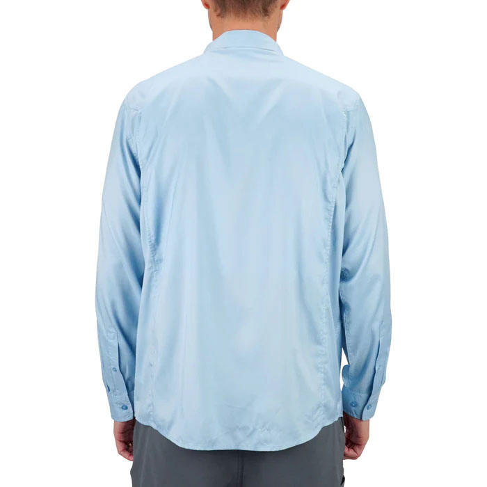 OEM-produsent Polyester Elastan SPF UPF50 Sol UV-beskyttelse Hurtigtørkende menn Custom Logo Langermet fiskeskjorte
