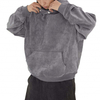 OEM Manufacturer Custom Logo Oversized Streetwear Cotton Pullover High Quality Plain Blank Faux Suede Hoodies For Men