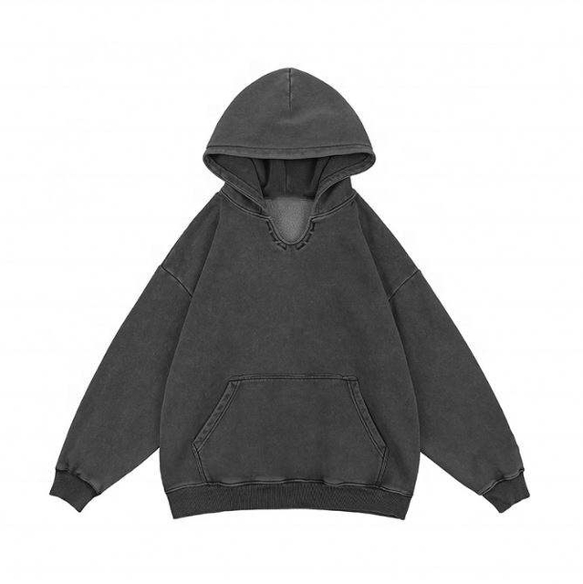 OEM Manufacturer Customized V Neck Vintage Casual Custom Sweatshirt Plus Size Hoodies Men Hoodies