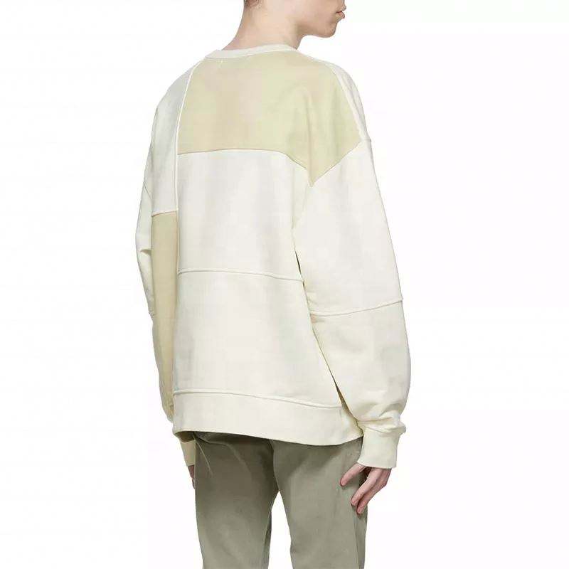 OEM Manufacturer Custom Mens Paneled Color Block Patchwork Crewneck Oversized Sweatshirts Pullover