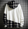 OEM Manufacturer Custom Color Block Plaid Casual Custom Sweatshirt Oversized Hoodies