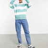 OEM Manufacturer Custom High Quality Mens Striped Crew Neck Long Sleeve Cotton Fleece Sweatshirt Pullover Hoodies