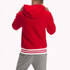 OEM Manufacturer Wholesale Men's Custom Logo Red Half Zip With Ribbed Stripe Trim Blank Hoodies Sweatshirt