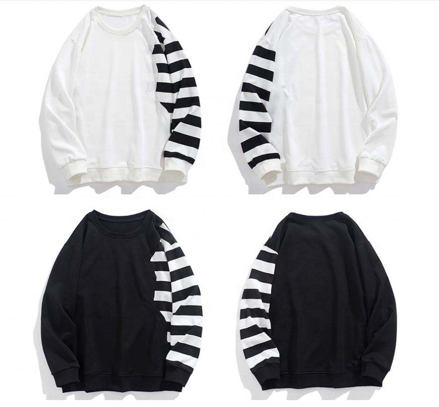 OEM Manufacturer Customized Stripe Casual Custom Sweatshirt Plus Size Hoodies Men Hoodies