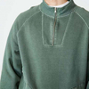OEM Manufacturer High Quality Men's Quarter Zip Sweatshirt Men's Green Pullover Fleece Crewneck Sweatshirt