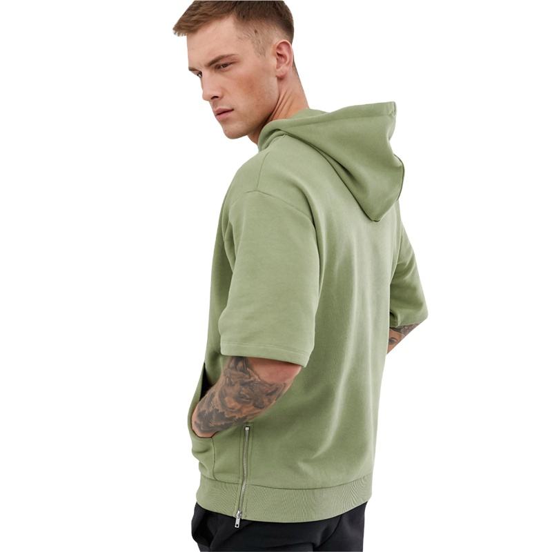 Thời trang OEM ODM Phong cách mới Áo hoodie nam tay ngắn thông thường