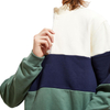 Custom Wholesale Streetwear Men Pullover Fleece Colorblock Striping Half-Zip Hoodies Sweatshirt