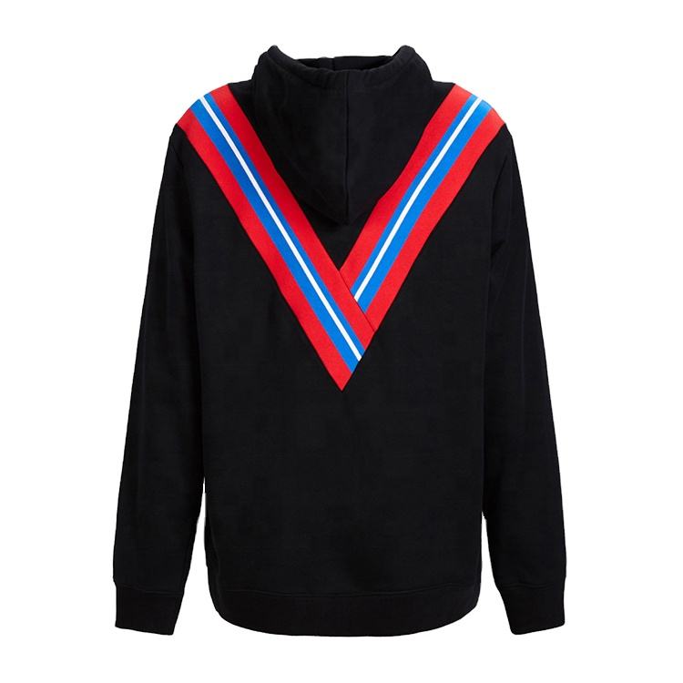 High Quality New Design Custom V Shaped Applique Knitted Hoodie