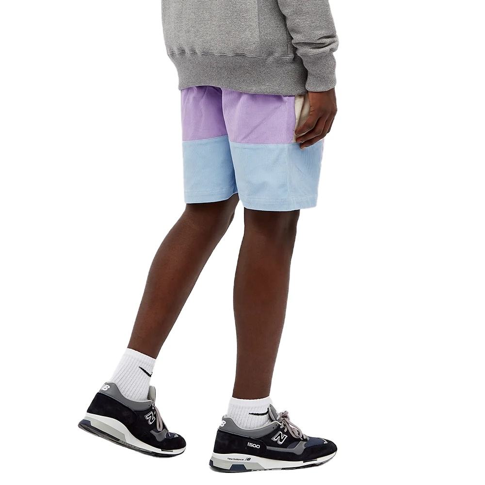 Custom Summer Retro Color Block Shorts Mens Contrast Cotton Corduroy Shorts