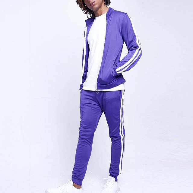 OEM Design Low Moq Men Zip Jacket & Skinny Jogger Custom Logo Sweatsuit