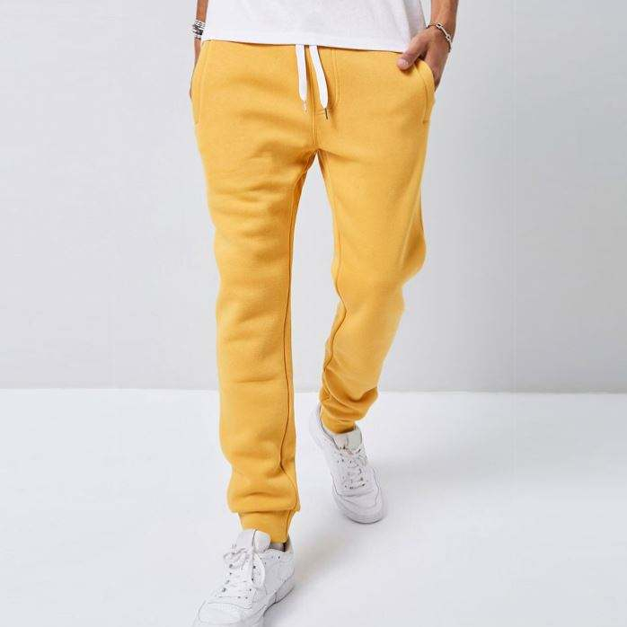 Manufacturer Custom Pants Men Drawstring Waist Solid Color Fleece Men Jogger Sweatpants