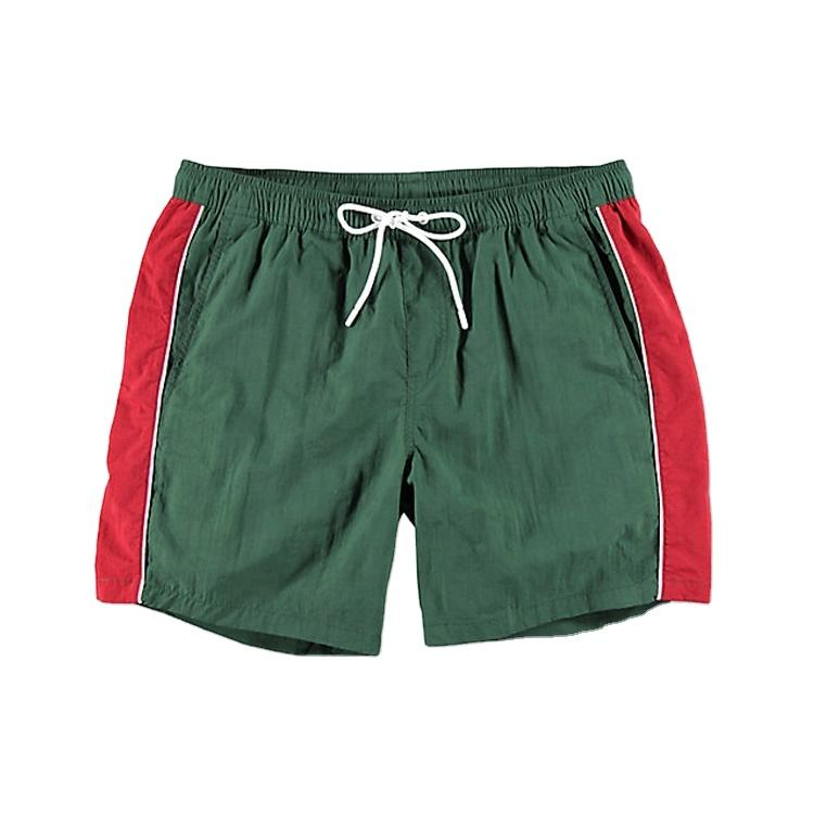 Dịch vụ OEM đường ống may màu trắng nylon plain xanh ô liu tùy chỉnh mồ hôi tùy chỉnh quần short của bạn với sọc bên