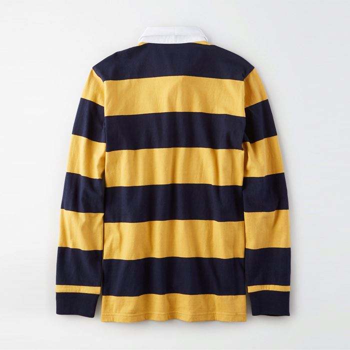 Gestreiftes Langarm-Poloshirt für Herren mit individuellem Logo-Design, Golfshirt