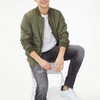 Lated Design Plain Color Jackets For Men Casual Zipper Front Ribbed Trim Spring Wear Biker Jacket