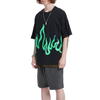 Brugerdefineret udskrivningsflamme logo overdimensioneret hip hop t -shirt til mænd