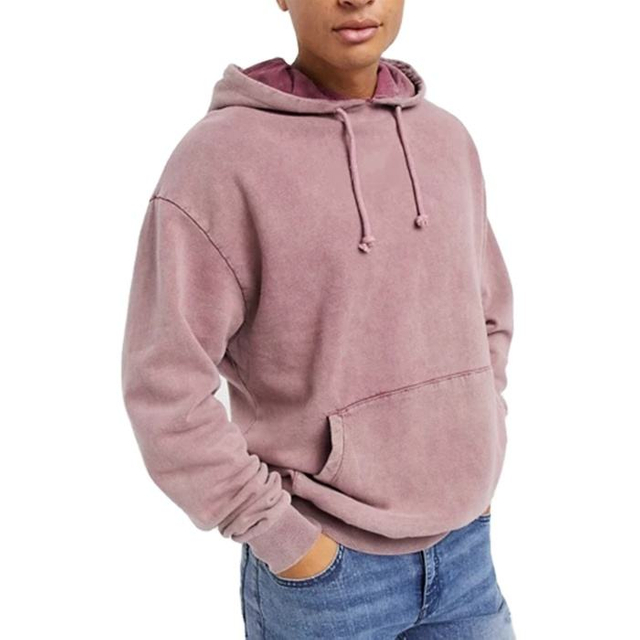 Wholesale Custom 100% Cotton Hoodies Acid Washed Vintage Style Men Oversized Hoodie