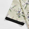 Summer Fashion Shorts Set Mens Crane Print Contrast Binding Kimono Shorts Set Men Two Piece Shorts Set