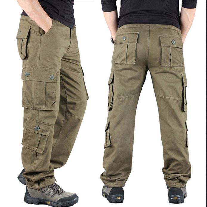 Customized Tactical Pants Solid Color Functional Multi Pockets Men Outdoor Cargo Pants