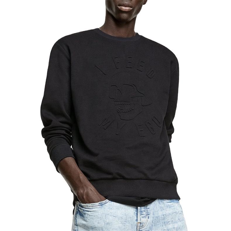 Clothing Custom Embossed French Cotton Terry Sweatshirt For Men