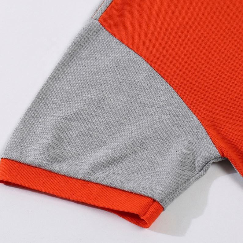 Plain Dyed Technics Černočervený design s límečkem Polokošile z organické bavlny