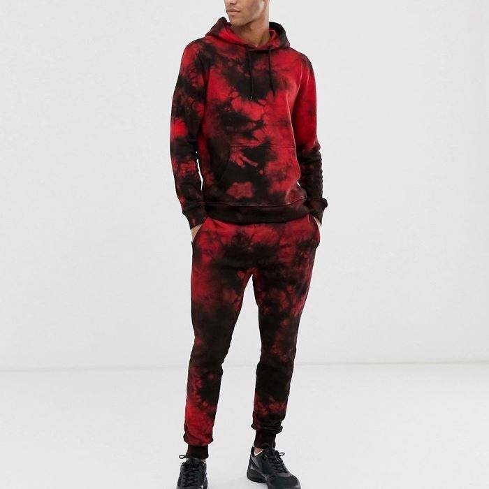 Bulk Wholesale Fall Sweatsuit Two Piece Tracksuits Sets Men Tie Dye Sweatsuit