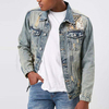 Fashion New Design Mens Jean Jacket Altas Graphic Printed Distressed Denim Jackets For Men 2020