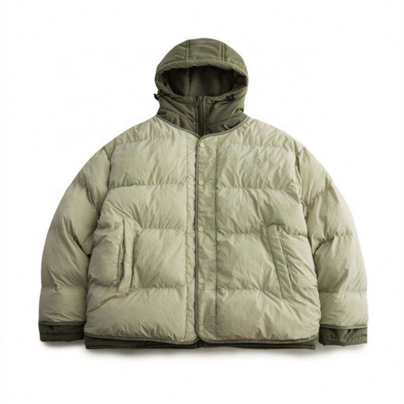Oem Manufacturer Custom Men's Down Fashion Bread Handsome Hooded Cotton Coat Jacket