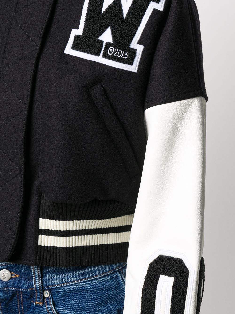 OEM Manufacturer High Quality Chenille Embroidery Patches Baseball Custom Logo Women Cropped Varsity Jacket