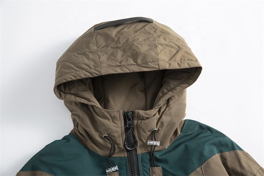 OEM Manufacturer Custom Hoodie Down Collisional Patchwork Loose Cotton-Padded Coat Jacket