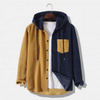 Oem Manufacturer Customized Color Block Corduroy Hood Casual Plus Sizes Men's Jacket