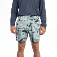 OEM Manufacturer Custom Logo 95% Polyester 5% Elastane Camo Quick Dry Men Fishing Shorts