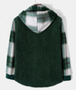 Oem Manufacturer Customized Color Block Plaid Sleeves Corduroy Hood Casual Plus Sizes Men's Jacket