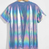 Wholesale Custom Designer T-Shirt Holographic Satincrew Neck Hip Hop T-Shirt Men