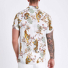 OEM Manufacturer Clothing Factory Wholesale Shirts For Men 100% Cotton White Tape Tiger Print Revere Shirt