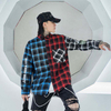 OEM Manufacturer Custom Autumn Color Block Men Plaid Flannel Shirts