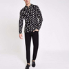 OEM Manufacturer Wholesale Men Dress Shirts Black Polka Dot Buttno Down Shirt