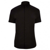 OEM Manufacturer Wholesale Mens Dress Shirts Black Poplin Grandad Collar Muscle Fit Shirt