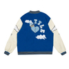 Oem Manufacturer Customized Pu Patchwork Towel Embroidery Color Block Baseball Uniform Casual Plus Sizes Men's Jacket