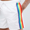 Výrobca Custom Pánske plavky Rainbow Side Tape Polyester Shorts