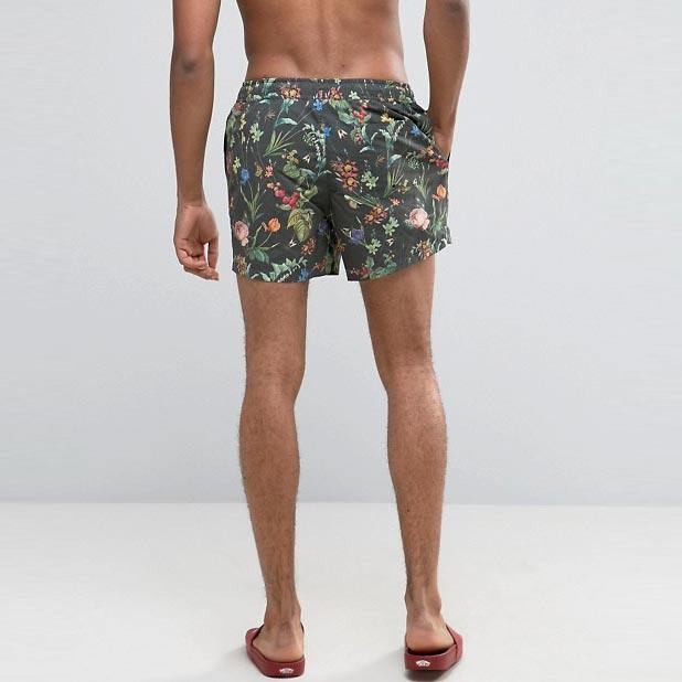 Sublimation Clothes Short Length Allover Printed Men Swimshorts