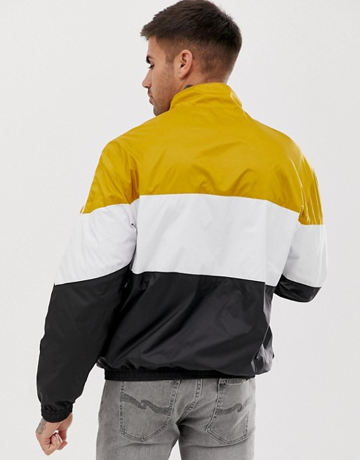 Oem Manufacturer High Quality 100% Polyester Yellow/Black/Black Zipper Custom Cheap Splice Summer Mens Jacket