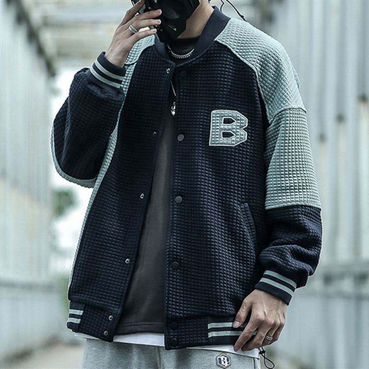 Oem Manufacturer New Trendy Good Quality Walf Checks Color Block Bombers Custom Embroidered Baseball Jacket