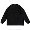 Custom Brand Tshirt Long Sleeve Black Tshirt Men Heavyweight Vintage Washed Shirt